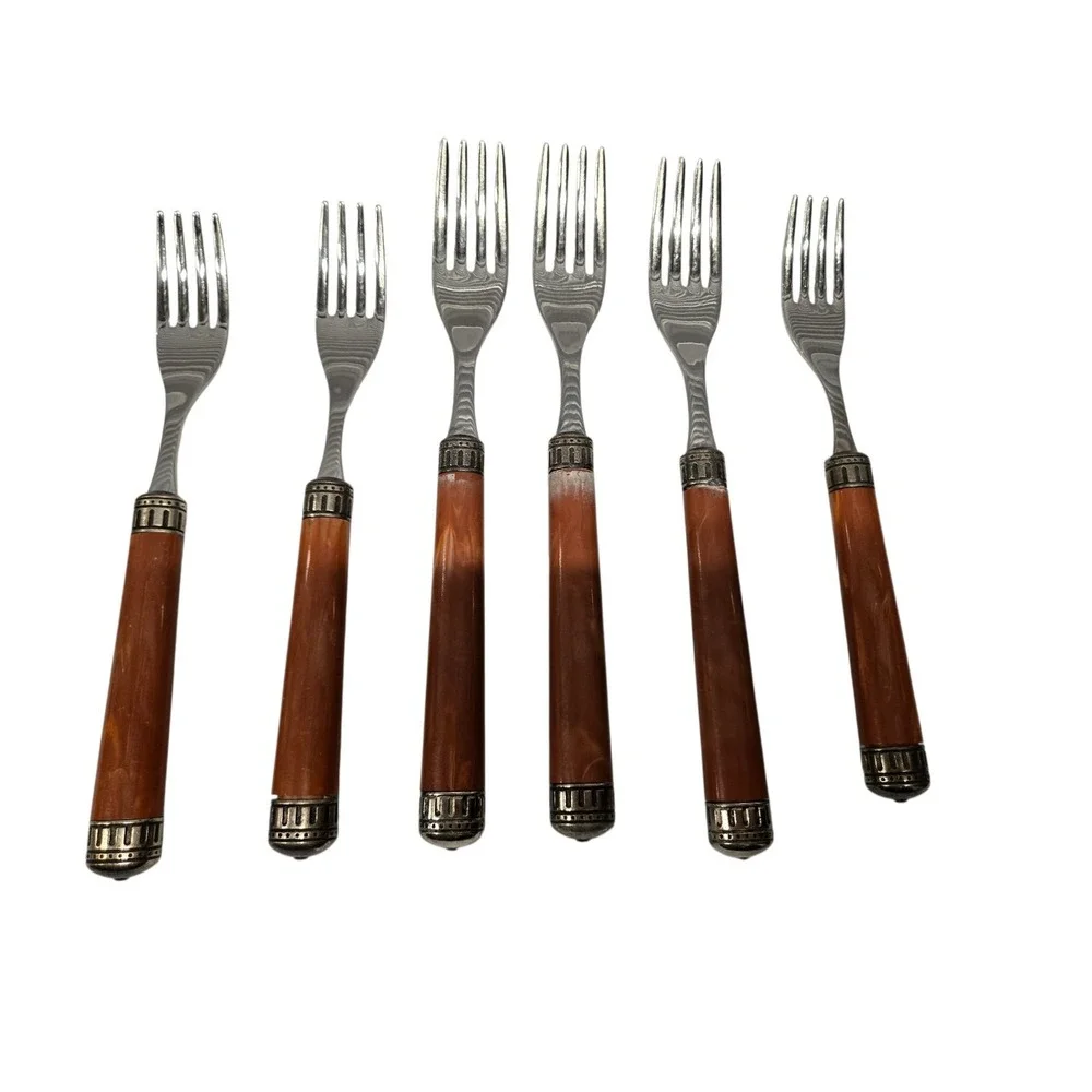 EME Flatware Napoleon 12‎ Pcs Stainless Brown/Silver Marbled 18/10 Italy
